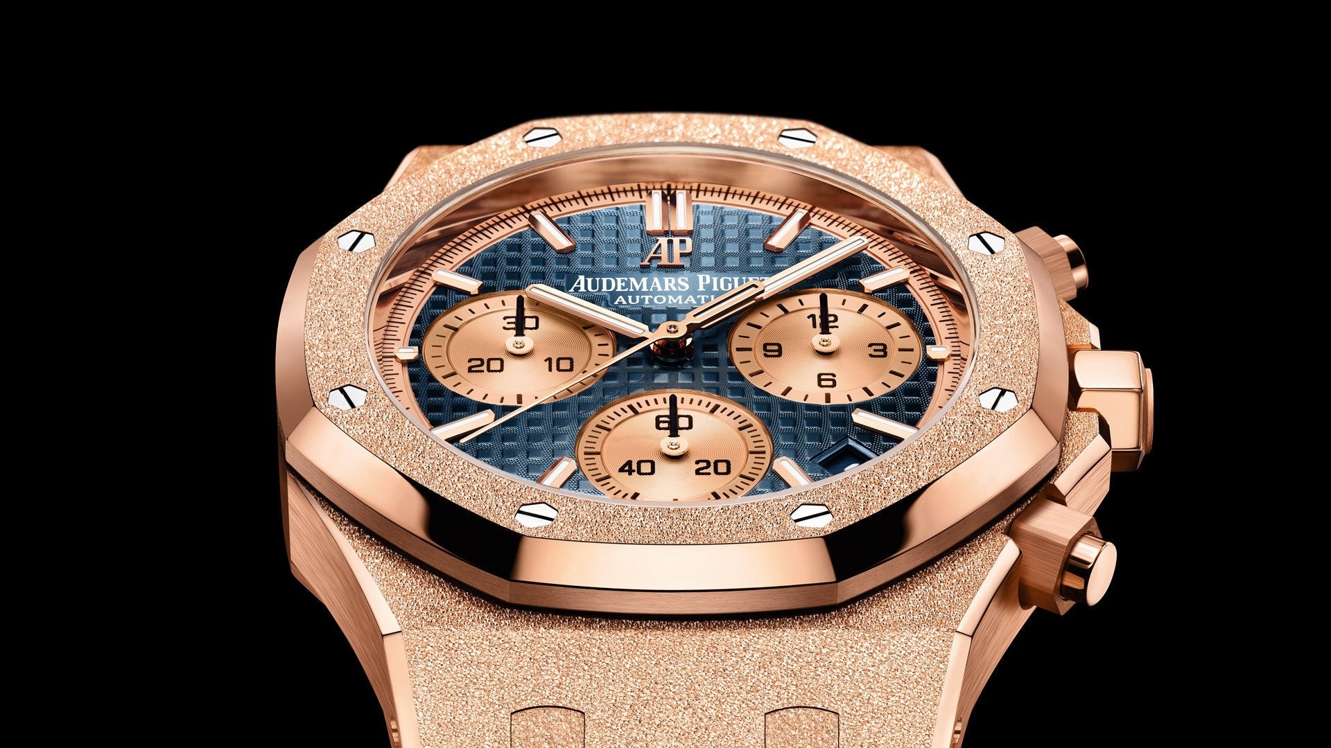 AUDEMARS PIGUET FROSTED GOLD CHRONOGRAPH Blue Dial 41mm