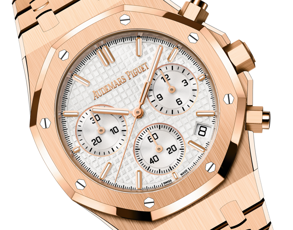 AUDEMARS PIGUET Pink Gold Silver-Toned Dial CHRONOGRAPH 41mm